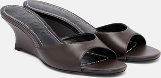 Staud Brigitte leather wedge mules