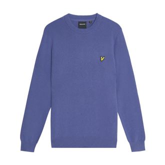 Lyle & Scott Truien & Vesten, Heren, Blauw, L, Katoen, Mid Knits Cotton Merino Crew Neck Jumper