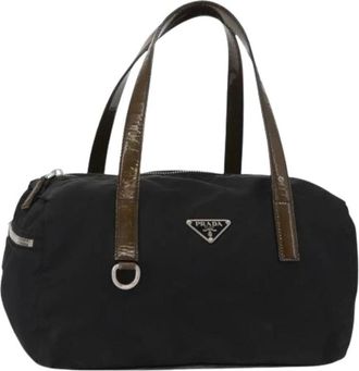 Prada Pre-owned Handbags, female, Black, Size: ONE SIZE Pre-owned Vintage Nylon Handbag