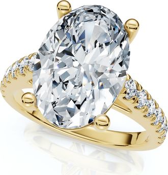 Pompeii3 Certified 2 3/4Ct Oval Accent Diamond Engagement Ring 14k Gold or Platinum Lab G