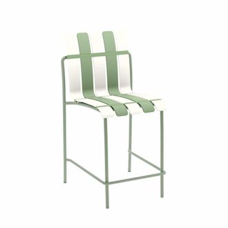 Mobili Rebecca Set de 2 Taburetes de bar altos polipropileno blanco verde 110x54x49