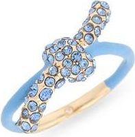 Nordstrom Rack Pav&eacute; Crystal Enamel Knot Ring in Blue Multi- Gold at Nordstrom Rack, Size 8