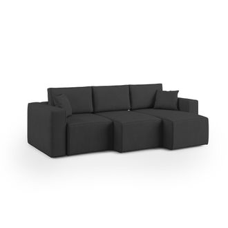 Divani.Store Morfeo Sof&aacute; Con Asiento Extra&iacute;ble En Tela Impermeable 245 Cm Negro