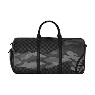 Sprayground Weekend Bags, male, Black, Size: ONE SIZE Split Up Camo Tear Duffle Large