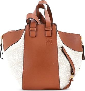 Loewe Hammock Bag Leather and Anagram Jacquard Small shoulder bag - Bruin