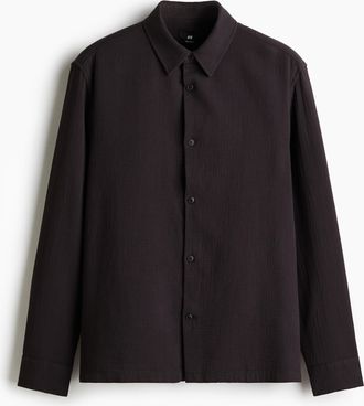 H&M Regular Fit Musselin-Hemd - Blue