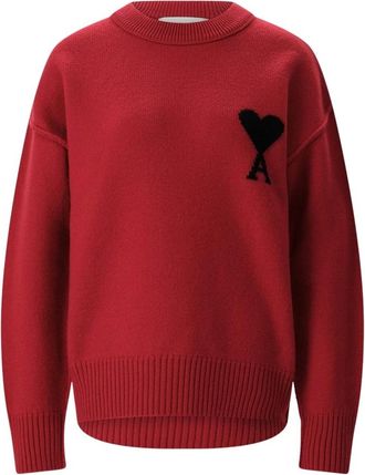 Ami De Coeur Crewneck Sweater - Heren - Ronde hals truien - Rood - XL - Wol - Truien & Vesten