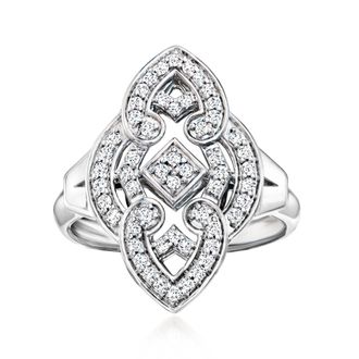 Ross-Simons Diamond Marquise-Shaped Ring in Sterling Silver