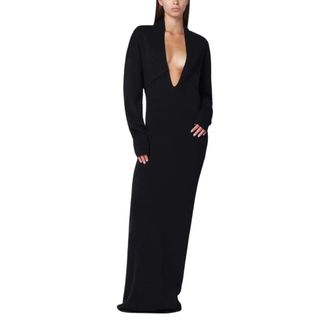 Entire studios Zwarte Lange Jurk voor Vrouwen - Dames - Maxi kleedjes - Zwart - Xs/S - Kleedjes