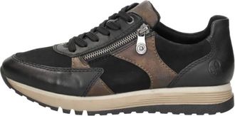 Rieker Schoenen, Dames, Zwart, 42 EU, Leer, W2303 Sneaker Low
