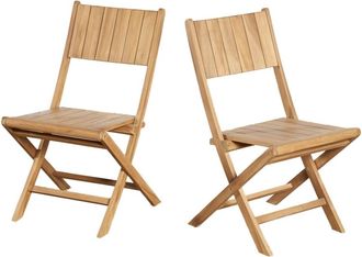 Wanda Collection Conjunto de 2 sillas de jard&iacute;n plegables de teca