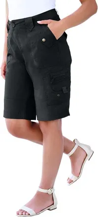 Roaman's Plus Size Cargo Shorts in Black at Nordstrom, Size 32