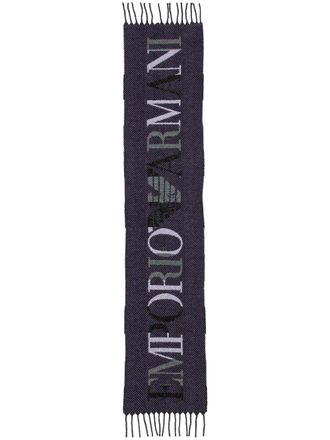 Emporio Armani Sciarpa con logo - Grigio