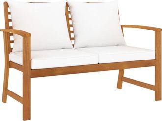 vidaXL Vidaxl - Banco De Jard&iacute;n 120 Cm Con Cojines Crema Madera Acacia Maciza