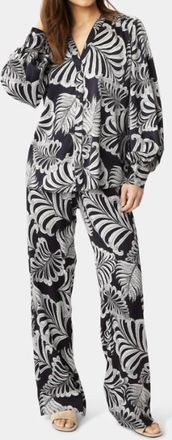 Karmamia Lou Straight Leg Pants In Navy Palm