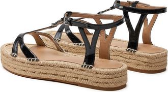 Lauren Ralph Lauren Womens Ralph Lauren Payton Espadrille Sandals Black Leather