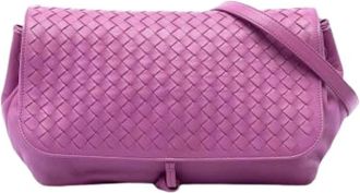 Bottega Veneta Pre-owned Woven Crossbody Bag - Dames - Vintage Schoudertas - Roze - ONE Size - Leer - Vintage