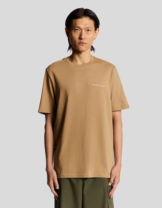 Lyle & Scott Lyle And Scott Mens Script Logo Cotton Crew Neck T-Shirt - Brown - Size: 36