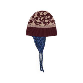 Dries Van Noten Argyle-knit Ear-flap Beanie Hat