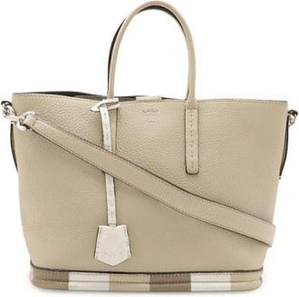 Fendi Pre-owned Leren Selleria Handtas - Dames - Vintage Handtas - Beige - ONE Size - Leer - Vintage