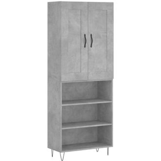 vidaXL Highboard Concrete Grey 69.5x34x180 cm Engineered Wood Vidaxl