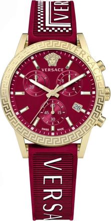 Versace Sport Tech Chronograaf Rubberen Horloge - Dames - Horloges - Rood - ONE Size - Accessoires