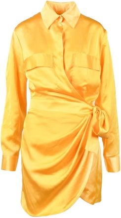 Nineminutes Damesjurk - Dames - Shirt Kleedjes - Geel - S - Polyester - Kleedjes