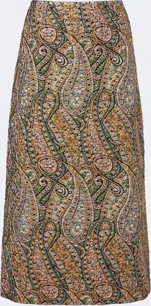 Dries Van Noten Falda midi de jacquard con paisley