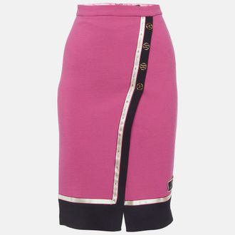 Elisabetta Franchi Pink Crepe Pencil Skirt