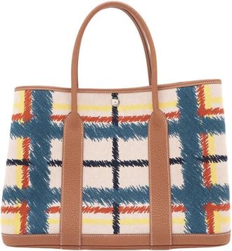 Herm&egrave;s Pre-owned Hermes Toile and Negonda Tartan Cross Garden Party 36 Ladies HC5XMOCFGEIDGD33