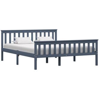 vidaXL Vidaxl - Giroletto senza Materasso Grigio 160x200 cm Legno Massello Pino