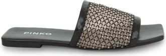 Pinko Ciabatta-stijl sliders - Dames - Sandalen - Zwart - 37 EU - Leer - Schoenen