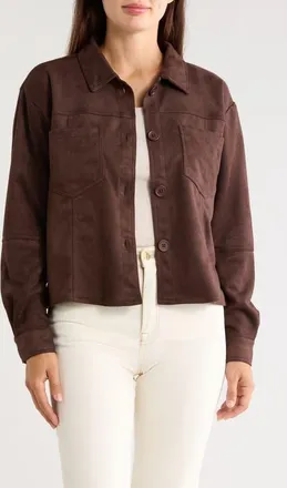 Beach Lunch Lounge Shea Faux Suede Jacket in Java at Nordstrom, Size X-Large