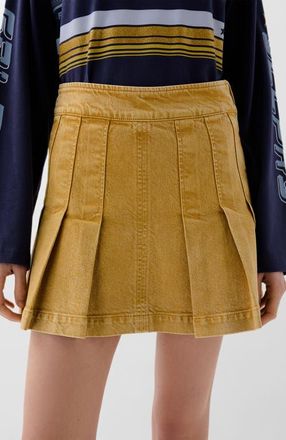 Scalpers Washed Mini Denim Skirt in Mustard at Nordstrom, Size X-Small Eu