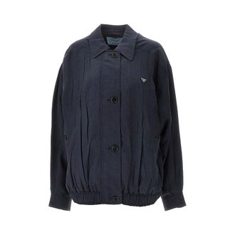 Prada Creased washed silk blouson jacket Woman 40