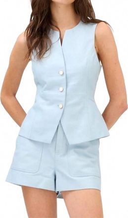 Allison Womens Oliver Leather Vest In Powder Blue
