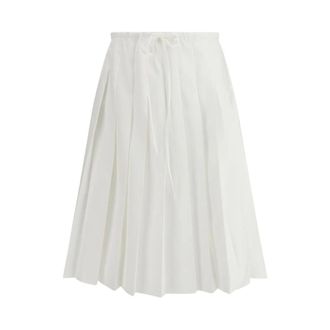 Prada Falda Midi Plisada - Skirts - Mujer - Blanco - M