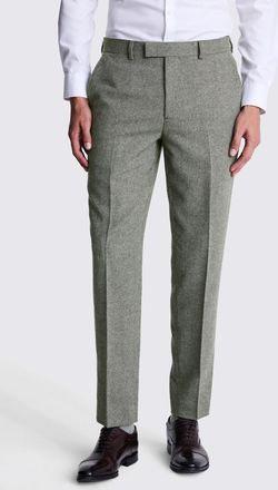 Moss Tailored Fit Sage Herringbone Trouser