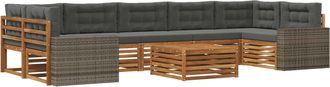 vidaXL Conjunto De Sof&aacute;s De Exterior 8 Uds. Natural Y Antracita Vidaxl