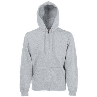 Fruit Of The Loom Heren Premium 70/30 Hooded Zip-Up Sweatshirt / Hoodie (Heather Grijs)