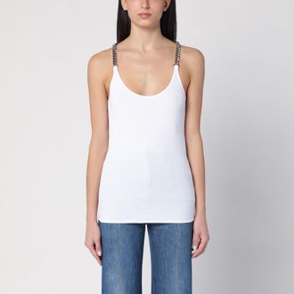 Stella McCartney White tank top with chain straps