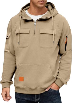 Generic Mens Hoodies Cotton Hooded Sweatshirt Pullover Hoodie Casual Long Sleeve Shirts Sweater Top Red Hoodie Mens Heavyweight Black