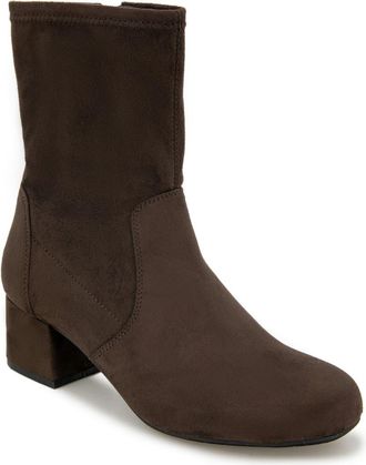 Kenneth Cole Reaction Raleigh Block Heel Bootie in Chocolate Micro at Nordstrom Rack, Size 5.5