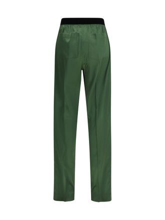 Tom Ford Stretch Silk Satin Trousers - Green