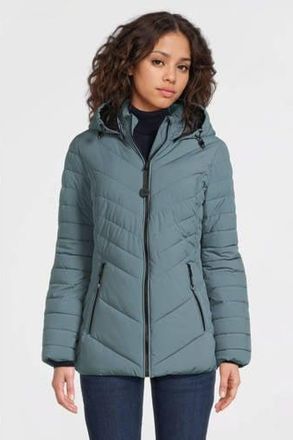 District gewatteerde jas grijsblauw