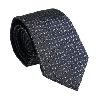 Dolce & Gabbana Donkerblauwe Zijden Stropdas met Patroon - Heren - Accessoires - Blauw - Maat: ONE Size Zijde