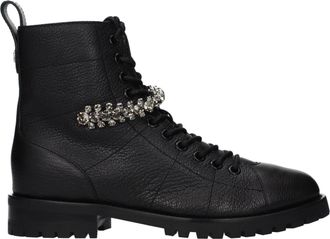 Jimmy Choo London Black Leather Ankle Womens Boots