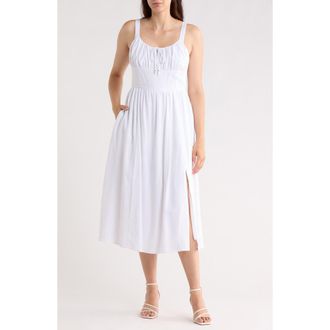 Ellen Tracy Keyhole Midi Dress in White at Nordstrom Rack, Size X-Large