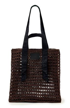 AllSaints Lullah Straw Tote Bag in Cognac Brown at Nordstrom