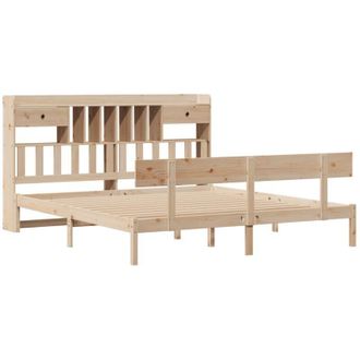 vidaXL Cama Con Estanter&iacute;a Sin Colch&oacute;n Madera Maciza De Pino 180x200cm Vidaxl